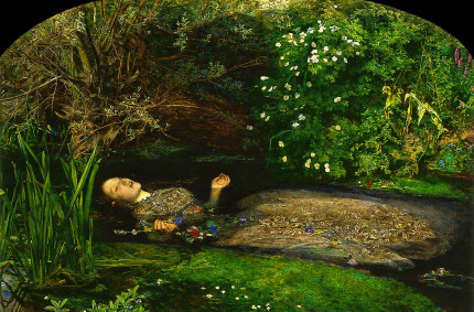 Ophelia at the moment of death, by Millais