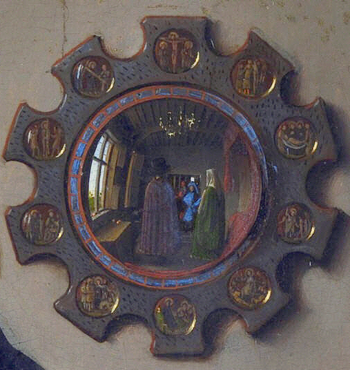 Mirror detail from The Arnolfini Wedding by Jan Van Eyck (National Gallery, London)